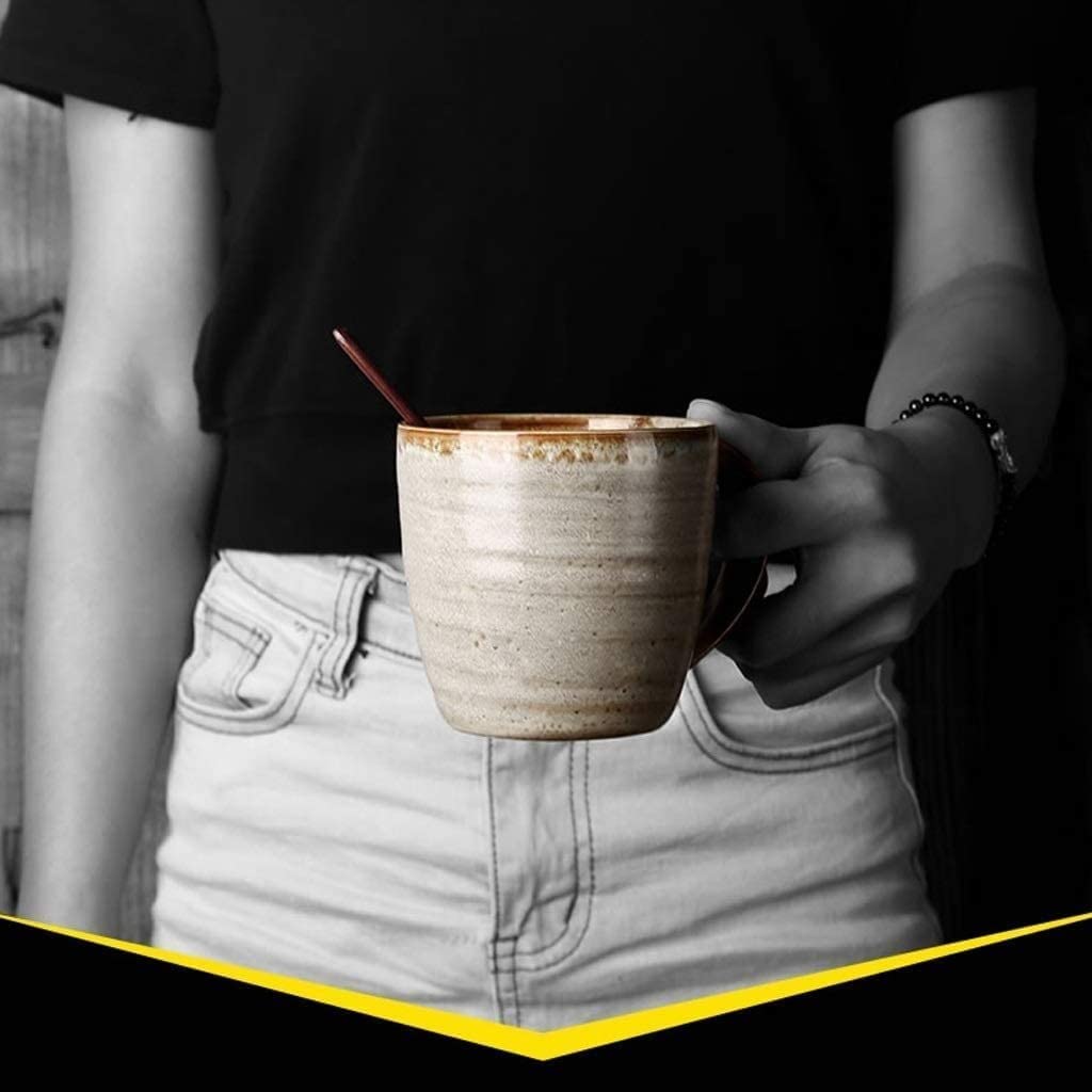 Tassen, Geburtstagsgeschenke, Weihnachtsgeschenke, Haushalts- und kommerzielle Kaffeetasse, Keramiktasse, Persönlichkeit, Büro-Tasse mit Löffel, Retro-Haushalts-Wasserbecher, Lrge Cpacity, für Männer