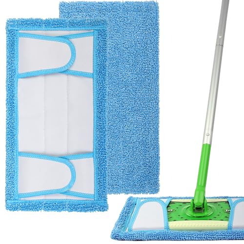 Reusable Washable Mop Pads for Swiffer Sweeper Mop, 2-Pack Microfiber