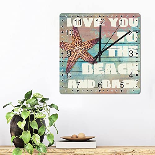 Horloge murale rustique grand format carré style rétro chic