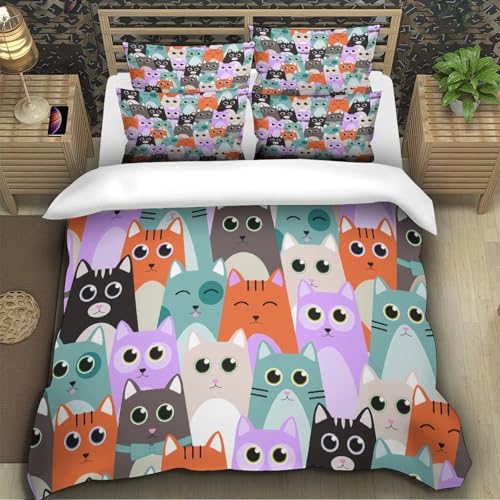 Housse de couette bébés chats 3D en microfibre résistante ultra douce - 5