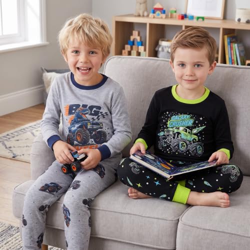 Image of DAUGHTER QUEEN Boys Pajamas 4 Pieces Long Set 100% Cotton Sleepwear Size 18 Months-12 Years