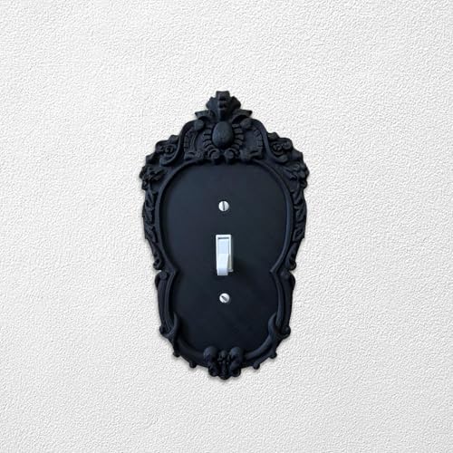 Placa de pared decorativa y cubierta de interruptor de luces retro negro para diseño interior 2
