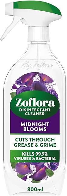 Zoflora Midnight Blooms Multipurpose Cleaner 800MI, Disinfectant Cleaner Spray, Antibacterial Surface Cleaner