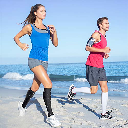 Compression Socks For Women & Men 15-20 Mmhg, Best For Nursing, Running, Athletic, Edema, Travel (Large/X-Large, 15 Gray/Black/Black/Black/Black/Black/Gray/Gray) #TOP3