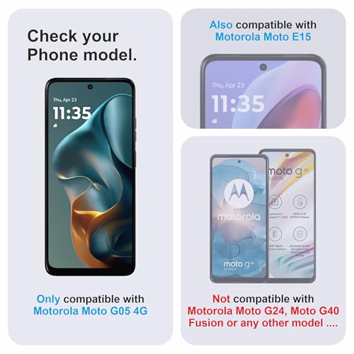 Image of Military-Grade Gorilla Tempered Glass For Motorola G05 4G and Motorola E15 (6.67 Inch) With Installation Kit | Edge to Edge Coverage | Black