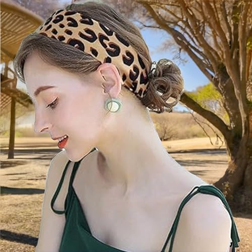 Brown Leopard Print Neck Tie Scarf, Leopard Neck Tie Chic Skinny Hairband Stylish Purse Scarf Leopard Accessory Women's Fashion Scarves3