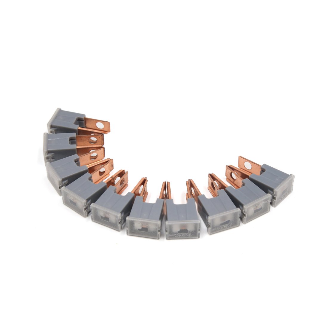 AERBNYEQP 10Pcs 32V 120A Gray Plastic Push-in Type Male PAL Blades Fuse for Cars Vehicle