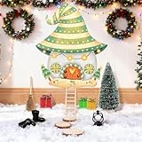 Set di gnomi natalizi completo da 12 pezzi – Porta del gnomo con casa, scaletta, albero, regali e accessori – Accessori per Natale, accessori per bambini e famiglia, decorazione in miniatura