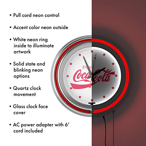 Enjoy Coke White Neon Clock - Two Neon Rings #TOP3
