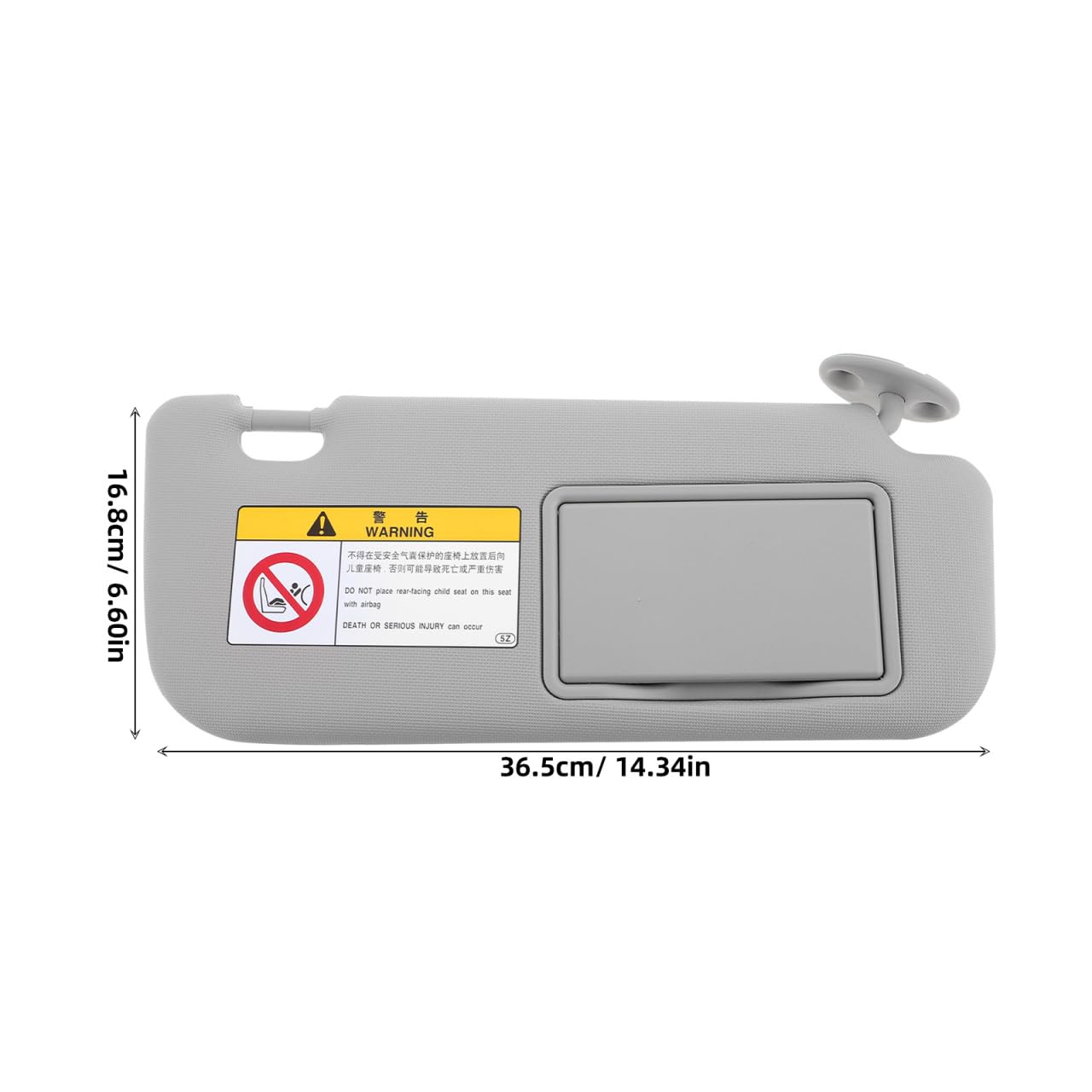 Visera Solar para Coche Lado Derecho con Espejo De Maquillaje FáCil InstalacióN En Parabrisas Material PVC Y Abs Gris