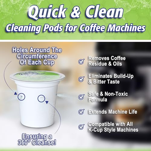 Image of Quick & Clean [24-Pack Keurig Cleaning Pods - K Cup Cleaner Pod For Keurig - 2.0 Coffee Machine Compatible, Removes Stains, Non-Toxic and Eco-Friendly