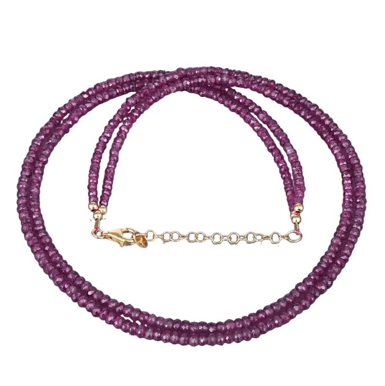 GenericMANBHAR GEMS - Natural Onyx Gemstone Beaded 4mm 2 Layer Necklace Purple Colour Double Line, For Men & Women Fashion Jewellery (Same as Shown In Image)