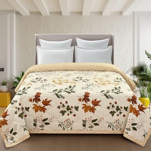 Home Stylish Luxury Ultrasonic Punch AC Comforter Blanket, Brown, - Image 2