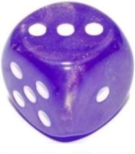 Chessex Borealis 27777 - Bloque de dados luminosos de 0.630 in d6 moradoblanco (12 dados)