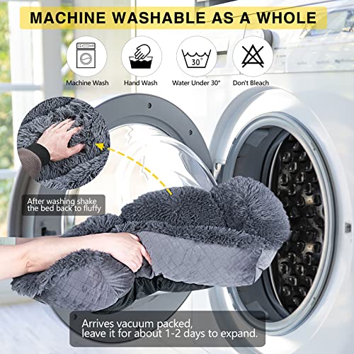 Titwest Dog Beds For Medium Dogs, Soft Fluffy Calming Dog Bed Rectangle Warming And Comfortable Pet Sofa, Washable Plush Dog Bed For Medium Dogs #TOP3