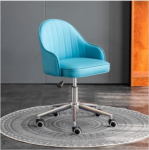 Tabourets de bar de hauteur réglable et chaises d'ordinateur en cuir bleu