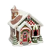 Cosmos Gifts 10932 Santa's Village Ceramic Lighted House, 7-7/8-Inch
