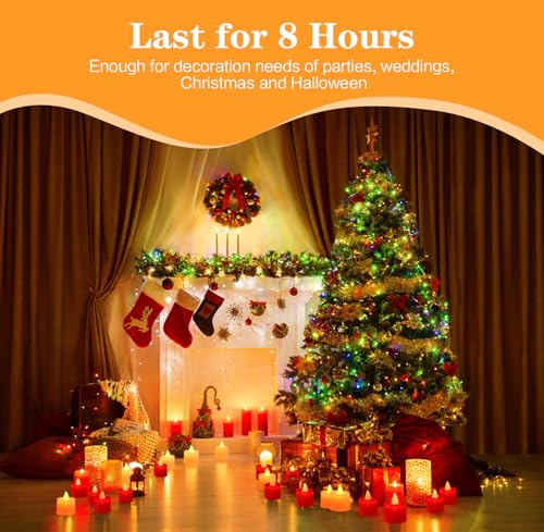 Image of KOABY 50 Pack Flameless Votive Candles, Last8H+, Warm Yellow Light, No Timer or Flickering