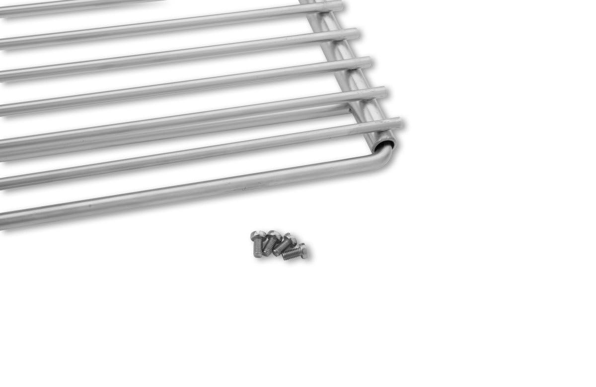 Deos-grill Rejilla de barbacoa ajustable de acero inoxidable 50–60 × 45 cm – con dos asas de madera