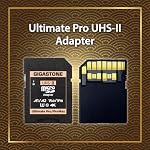 Gigastone UHS-II MicroSD to UHS-II SD Memory Card Adapter, Camera Ultimate UHS-II Adapter.
