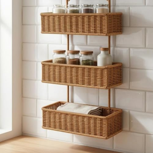 Cesta rectangular mimbre sintético para solucionar la falta de espacio en casa 3