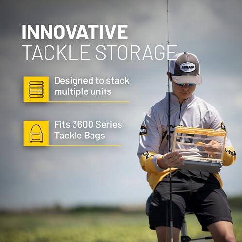 Image of Plano EDGE Flex 3600 Tackle Storage, Includes 38 Flex Dividers, Gray and Yellow, Customizable Waterproof Tackle Box Organization, Rustrictor Rust-Resistant Technology