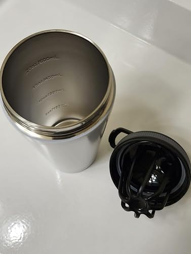 Miniatura 3 de AmFor Shaker Cup Double Wall 25 oz, Tang Shaker, Protein Shaker de acero inoxidable, botella de agua para gimnasio, botella de café, Reuable (negro)