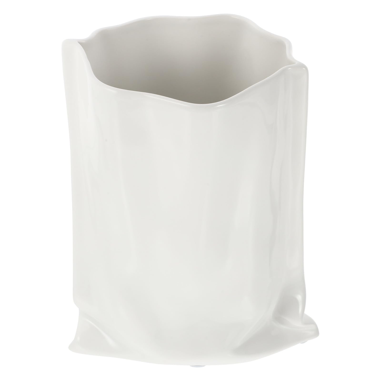 Vase en céramique blanc plissé élégant, l'excellence de la décoration moderne
