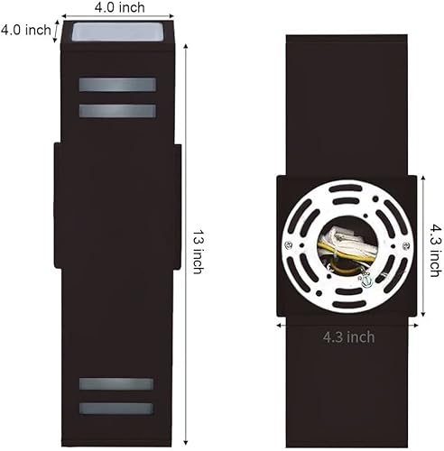 Miniatura 2 de iYogaled Lámpara de pared para exteriores con certificación ETL, diseño cuadrado de aluminio impermeable para montaje en pared - Lámpara exterior