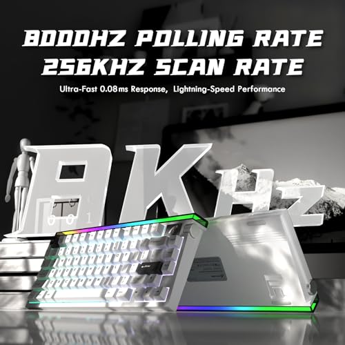 Image of ATTACK SHARK R85 HE Wired 75% RT Mechanical RGB Gaming Keyboard-Star White | 8K Polling,0.005mm Accuracy,0.08MS Latency,256K Scan,Hall Effect Magnetic Switch,5 Layer Sound Damped,Driver for PC Mac FPS