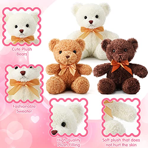 Hydren 8 Packs Cute Bear Stuffed Animals 12 Inch Soft Bear Plush Stuffed Bears Plush Dolls With Bow Ties For Kids Boys Girls Baby Shower Birthday Party Gift Favors (Assorted Colors) #TOP2