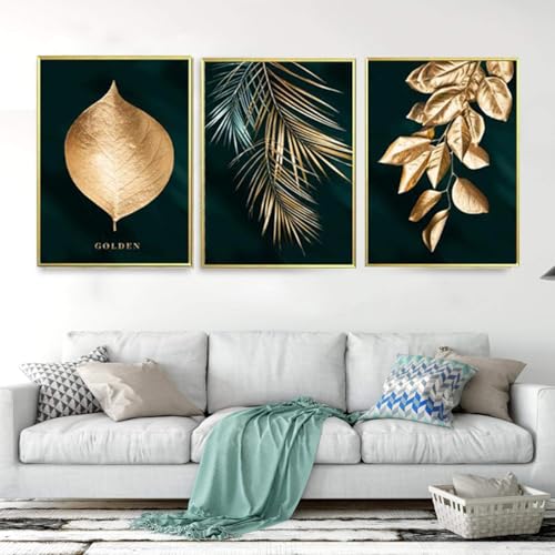 Affiche Moderne Vert et Or de Luxe | Toile Murale Haute Définition 60x90cm - 3