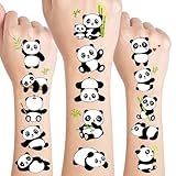 120 PCS (24 Sheets) Panda Temporary Tattoos, Birthday Decorations Panda Party Favors
