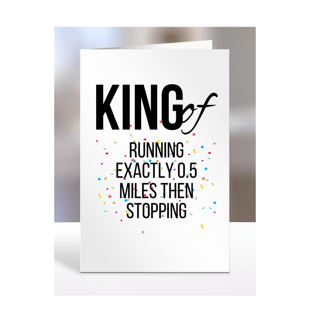 King of Running Exactly 0.5 Miles, Funny, Joke, Birthday Card Gifts for grandad, grandpa, husband, boyfriend, fiancé, for men, presents for Christmas, A5-238_82