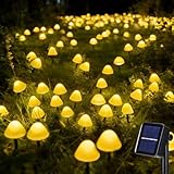 Cozymeow Solar Lichterkette Aussen 20 LED Solar Pilze Gartendeko, 2 Modi Garten Pilzlampe Wasserdicht Solarleuchten Figuren für Garten Rasen Balkon Terrassen Ostern Deko - Warmweiß