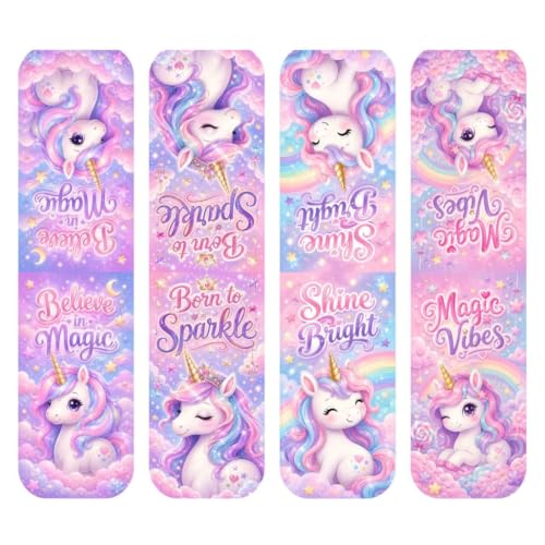 Image of Zesta Magnetic Bookmark | Aesthetic Book Mark for Reading | Cute Anime Bookmarks for Kids, Students | Book Accessories for Novels, Gifts for Readers (Unicorn New, Medium (9X2.5 Cms))
