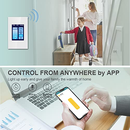 Lanbon Apple Homekit Smart Dimmer Switch Single Pole L8-Hd-Hk,Neutral Wire Required,2.4Ghz Wi-Fi Light Switch For Dimmable Led/Halogen/Incandescent Suoport Siri&Alexa&Google Home,No Hub Required,White #TOP4