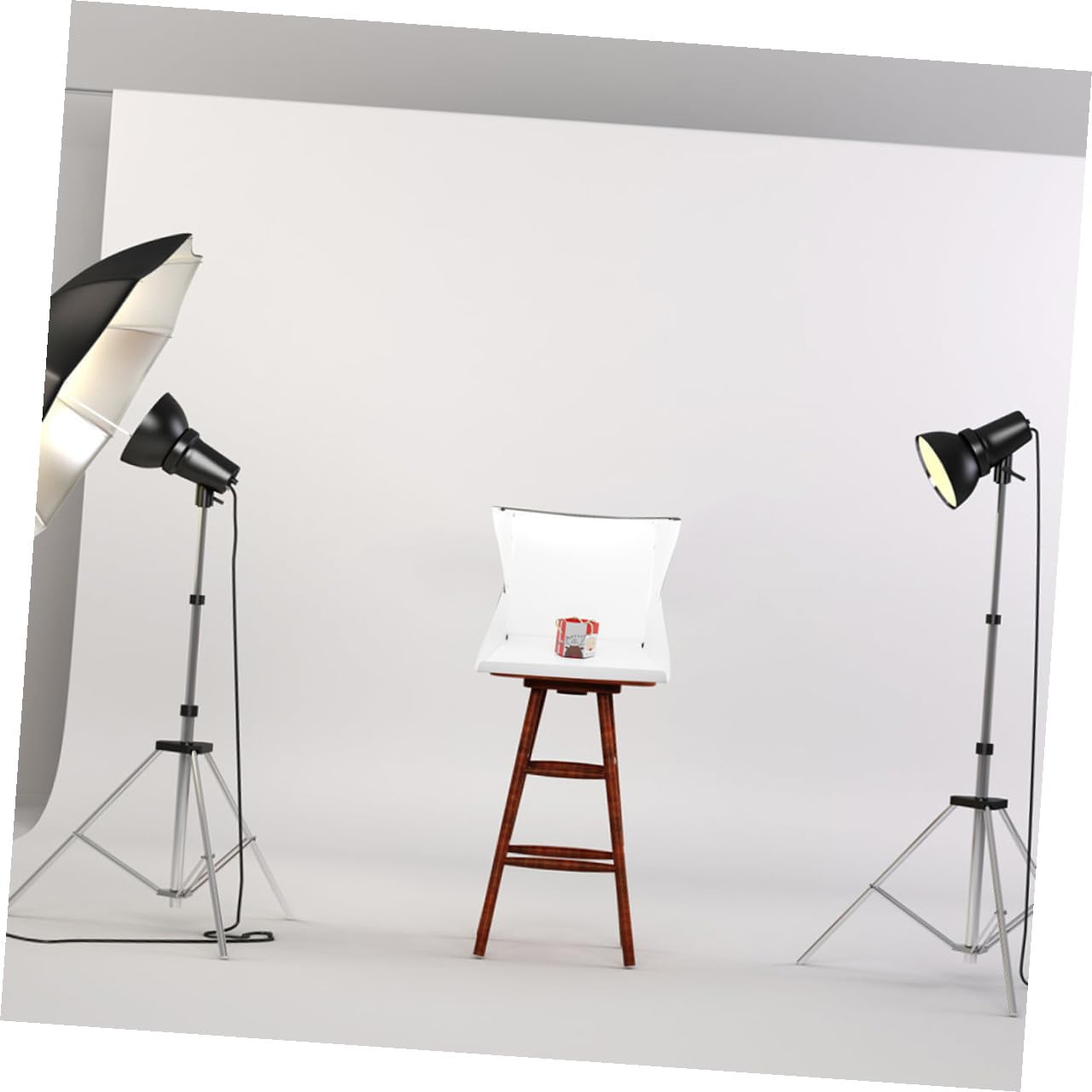 Homoyoyo Mini Boîte Photo Pliable Portable Lumière LED Intégrée et Réglage Luminosité 40cm pour Fonds Photographiques et Mini Studio Photo Blanc en PVC et Polyester