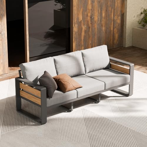 ZANDOR Outdoor Aluminum Patio Furniture - 1 Pcs 3-Seat, All-Weather...