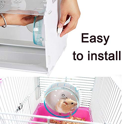 4.7 Inches Small Size Silent Hamster Wheel, Hamster Toys For Small Hamster Cage, Super Mute Spinner Exercise Running Wheel For Hamsters, Gerbils, Or Mice (Blue) #TOP2