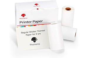 Glossy Thermal Sticker Paper Rolls for Phomemo M02 Pocket Mobile Printer