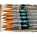 ESCODA set van 3 aquarelpenselen - Green reisset N.4,12,16 rond punt lange kwast plat synthetisch haar serie Último Prado Barroco etui groene stof professioneel, handgemaakt in Barcelona