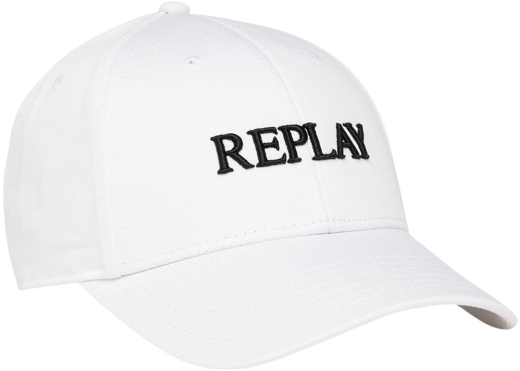 Replay Unisex Women's Men's Baseball Cap Made of Cotton, White (Optical White 001), One Size