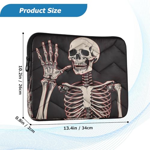 Funda para portátil 13-14 pulg impermeable patrón esqueleto miniatura 3