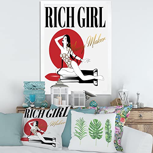 Image of DesignQ Girl In Swimsuit With Pomade Vintage Framed Wall Art