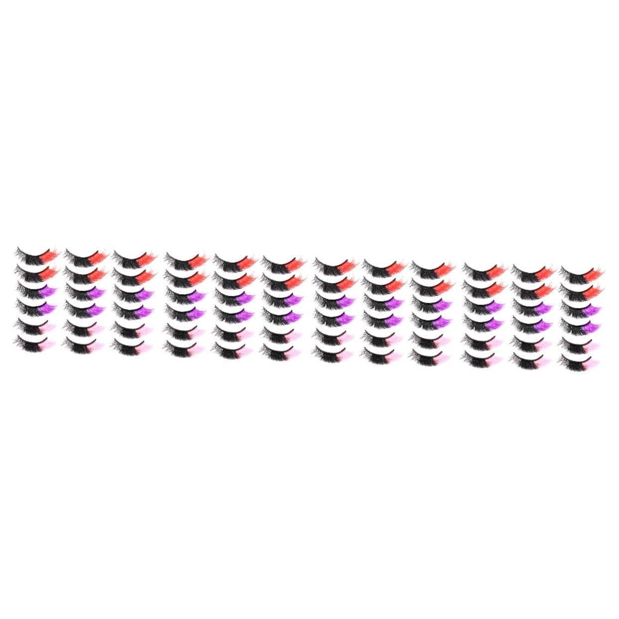 FRCOLOR 36pares Pestañas Postizas De Color Para Cosplay De Pestañas De Efecto Natural Extensiones De Ojos y Largas Fáciles De Usar Para Maquillaje De Noche y Eventos Especiales