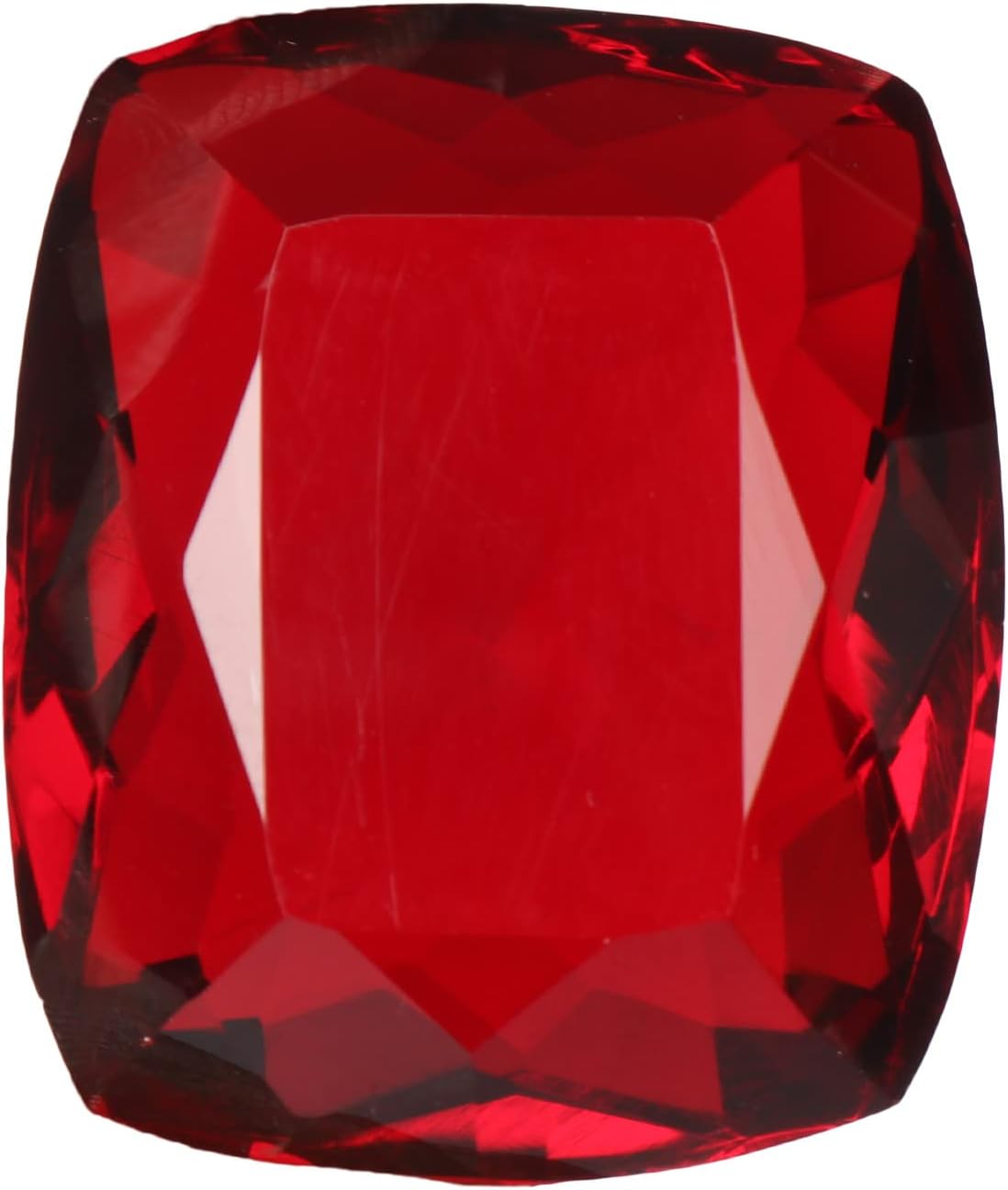 GEMHUB Ring Making Gemstone Faceted Cushion Cut Blood Red Topaz 96.10 Ct. Stone