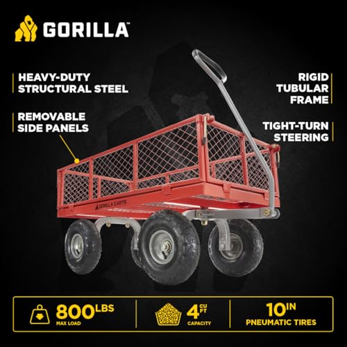 Steel Garden Cart with Removable Sides