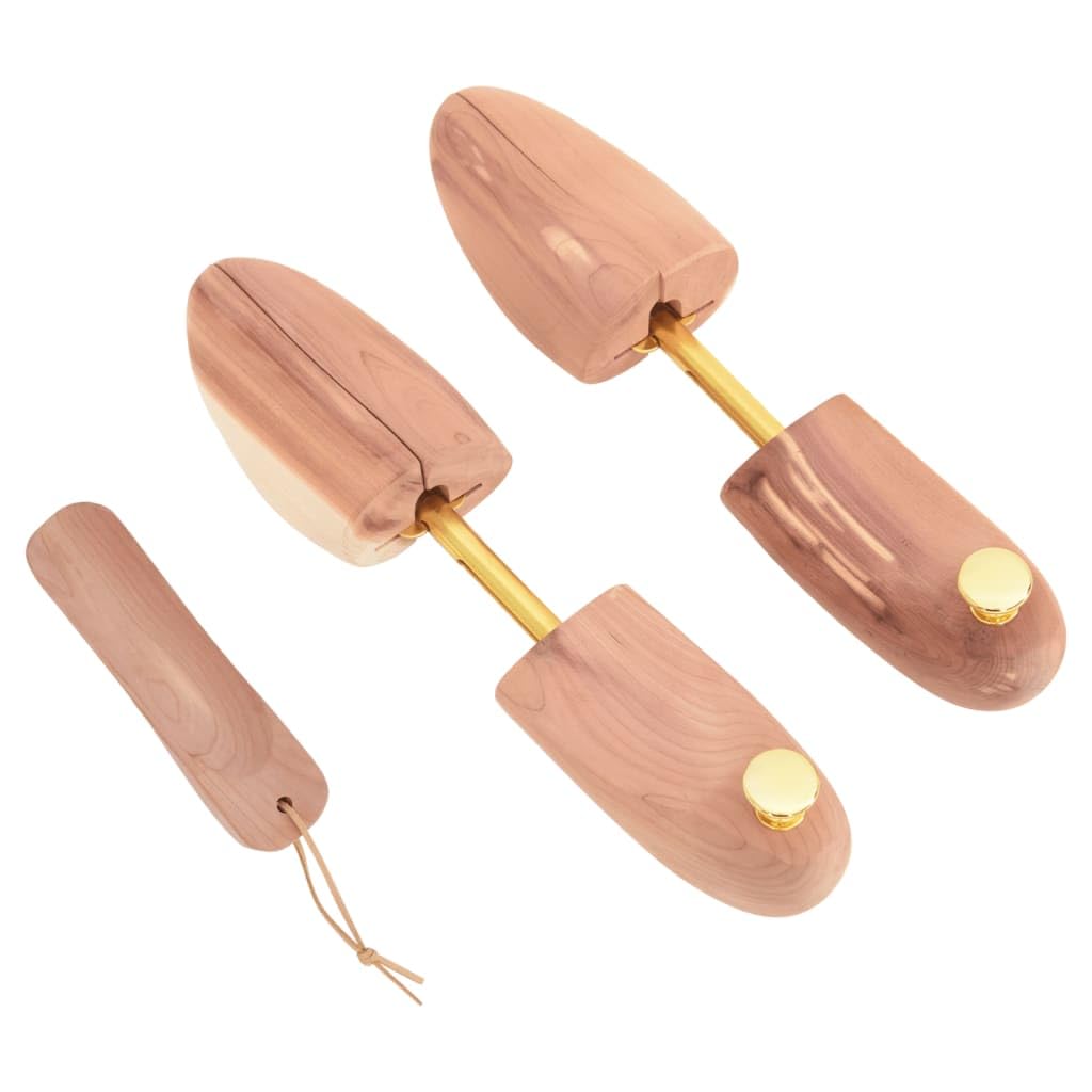 Horma de zapatos con calzador, UE 42-43,5, madera maciza de cedro, ajustable para dilatadores de zapatos, ancho y cuidado de la forma en botas y zapatillas