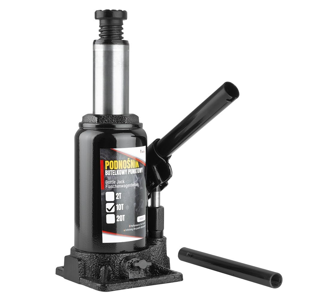 SIO Gato Hidráulico de Botella 10 Toneladas – Elevador Hidráulico Profesional para Coche, SUV, Furgoneta y Taller – Gato Mecánico Compacto Alta Resistencia para Automoción y Mantenimiento